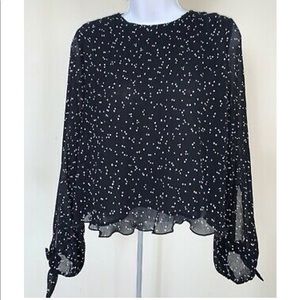 Zara POLKA DOT DOUBLE LAYER BLOUSE SIZE M
